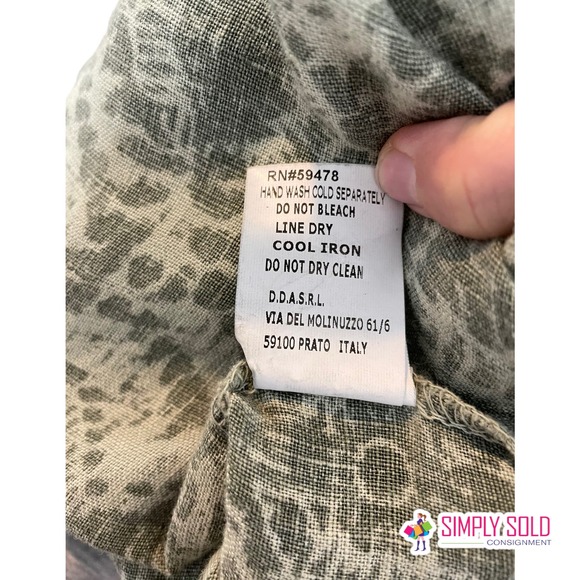 Lina Tomei Women's 100% Linen Italian Palma Dress Green Cap Sleeve Crew Neck XL - Picture 7 of 8